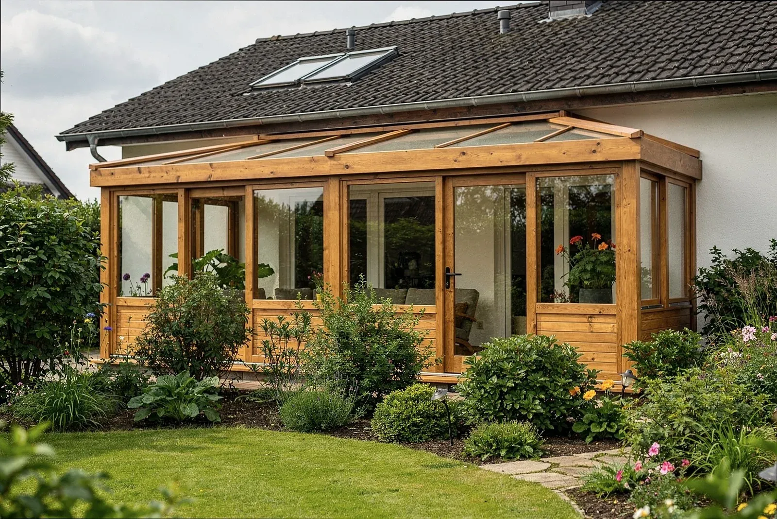 Wintergarten aus Aluminium an einem Wohnhaus in Augsburg